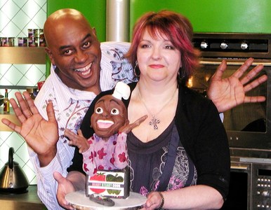 A look-a-like sugar sculpture for TV chef Ainsley Harriott