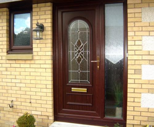 Woodgrain Entrance door and side panel
