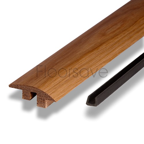 Solid Wood Flooring Stepped Semi Ramp Reducer Bar Transition Profile - 3m