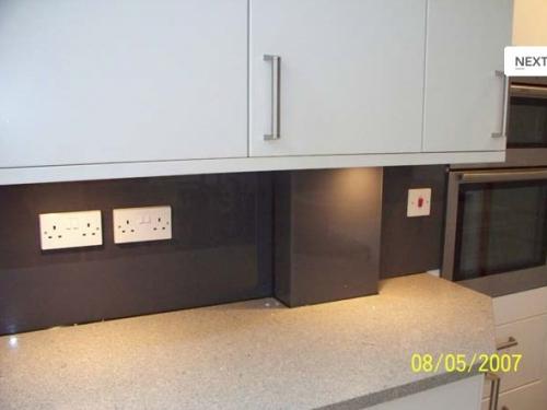 Dark Grey Glass Splashback