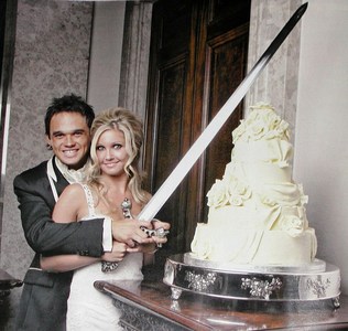 Singer Gareth Gates 5 tier, chocolate wedding cake
