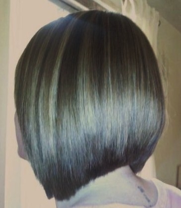 concave bob with chocolate and caramel low lights