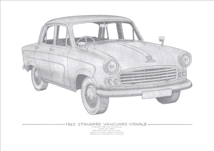 Skills in pencil and crayon rendering. This style of illustration can be applied to many subjects, in this example, old classic cars
