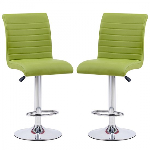 Ripple Lime Green Faux Leather Bar Stools In In A Pair