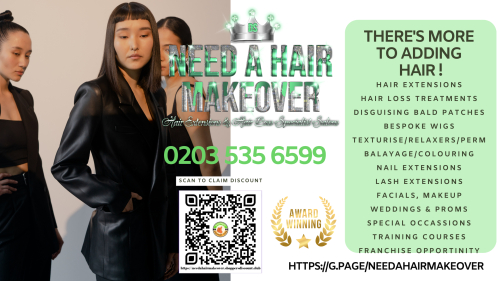 Range of Hair, hair extensions, wigs  & Beauty treatments