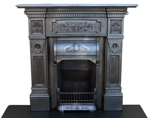 Cast Iron Combination Fireplace - Original Antique Fully Restored