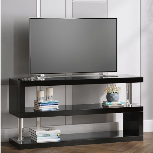 Miami TV Stand In High Gloss Black