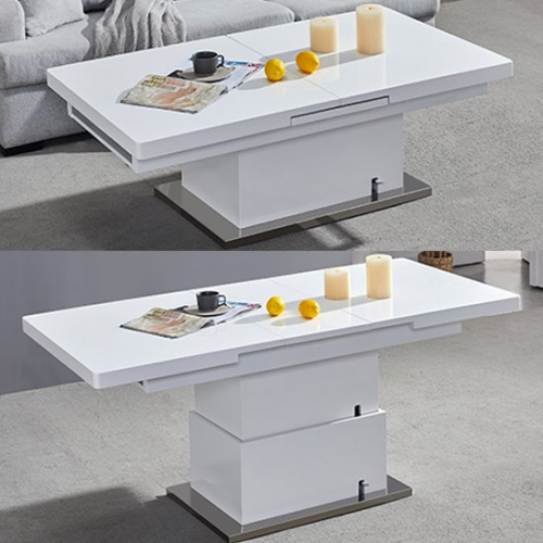 Elgin Extending Coffee In To A Dining Table In White Gloss