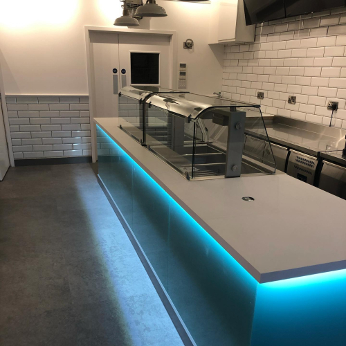 Servery Counter with Additional Lighting