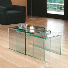 Glass Nest Of 3 Tables