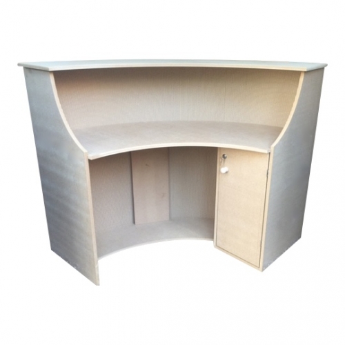 Curved Reception Desk With Cupboard