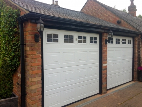 Cartek white Insulated Sectional Garage Doors with windows