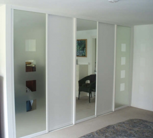 Frosted Squares Panels Mirror Bright White