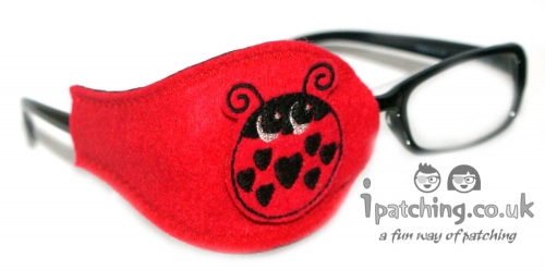 Kids and Adults Orthoptic Eye Patch For Amblyopia Lazy Eye Occlusion Therapy Treatment Ladybird Design on Red