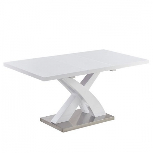 Axara Small Extending High Gloss Dining Table In White