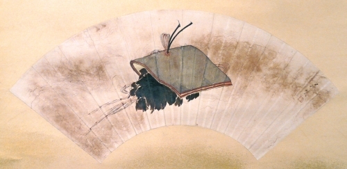 Painting by Shibata Zeshin. Tanabata festival, cluster of Kaji (paper mulberry) leaves.