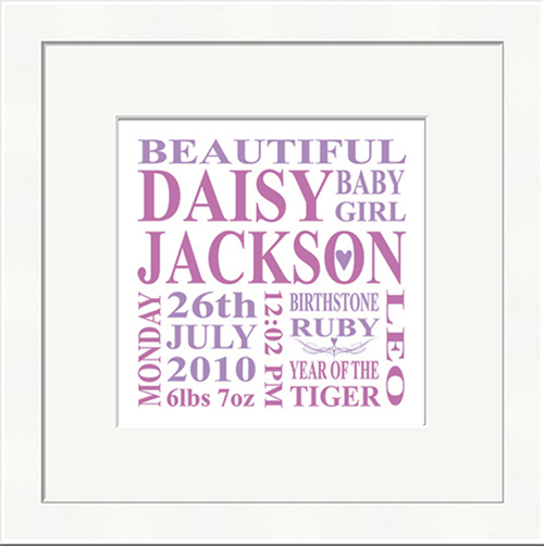 Personalised Baby Girl NameArt