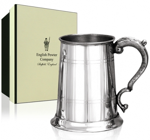 One of our hand-crafted pewter tankards available