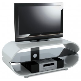 Stil-Stand STUK2095 W - White High Gloss Curved TV Stand For Up To 50" Screens