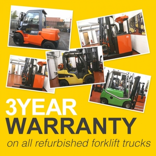 3 year warranty on all refurbished forklift trucks