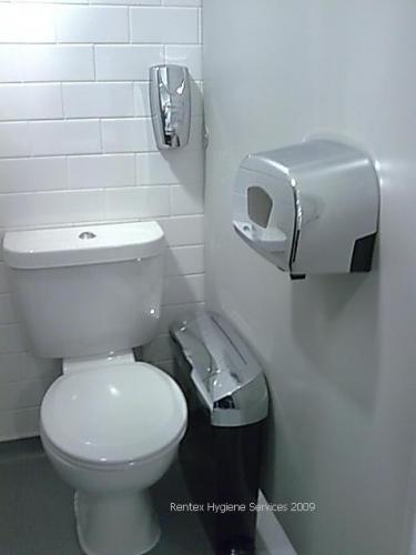 Chrome washroom installation by Rentex Hygiene Services In Yorkshire