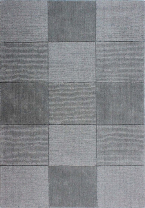 Wool Squares Light Grey Rug