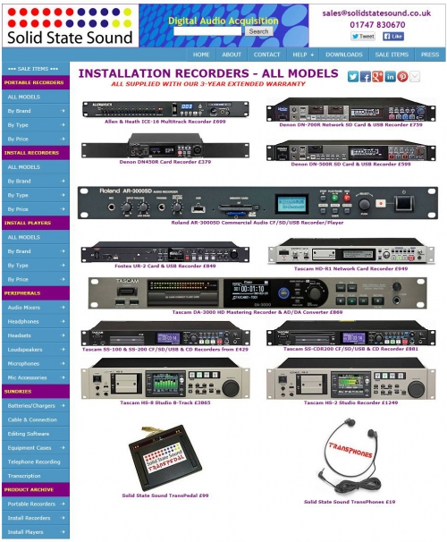 Solid State Sound Recorders for Installation