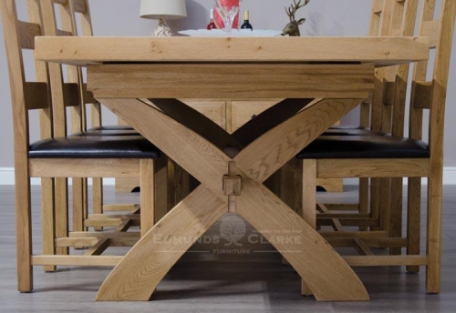 Melford Oak X-Leg Extending Dining Table