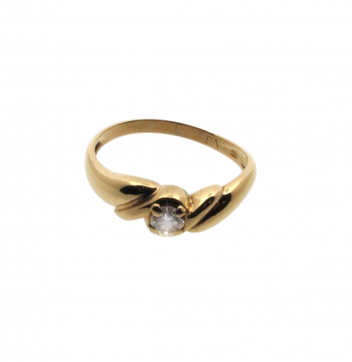 18 Karat Yellow Gold Half Eternity Diamond Wedding Ring