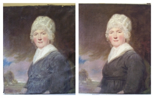 Oil painting re-lined and fully restored